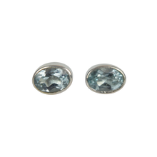 Load image into Gallery viewer, Oval Blue Topaz Mini Stud Earring
