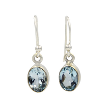 Load image into Gallery viewer, Sundari oval shaped faceted gem-set dangle earrings
