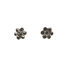 Load image into Gallery viewer, Sundari Daisy flower stud earring with a natural coloured gemstone
