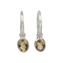 Load image into Gallery viewer, Simple drop earrings with multifaceted citrine
