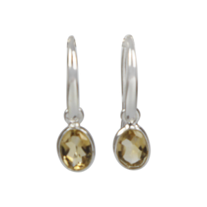 Simple drop earrings with multifaceted citrine