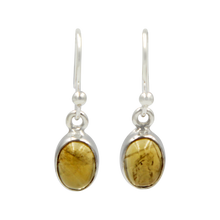 Load image into Gallery viewer, Sundari small oval cabochon deep bezel earrings
