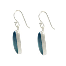 Load image into Gallery viewer, Handcrafted  drop earring with long oval shaped gemstone
