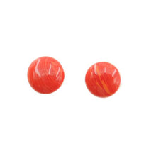 Load image into Gallery viewer, Sundari Coral Disc Stud Earring on Sterling Silver
