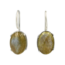 Load image into Gallery viewer, Sterling silver Earring with a stunning half sphere shaped beautiful large semiprecious stone
