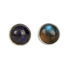 Load image into Gallery viewer, Small Round Simple Sterling Silver Cabochon Stud Earring
