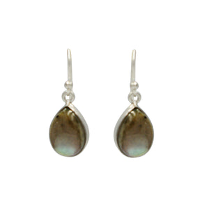 Sundari Large Tear Drop gem-set silver earrings