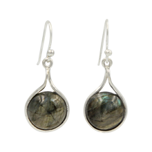 Load image into Gallery viewer, Round Gemstone Dangle Earring
