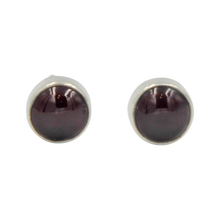 Load image into Gallery viewer, Small Round Simple Garnet Stud Earring
