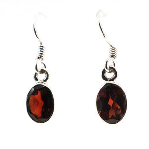 Sundari oval shaped faceted gem-set dangle earrings