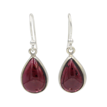 Load image into Gallery viewer, Sundari Large Tear Drop gem-set silver earrings
