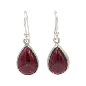 Sundari Large Tear Drop gem-set silver earrings