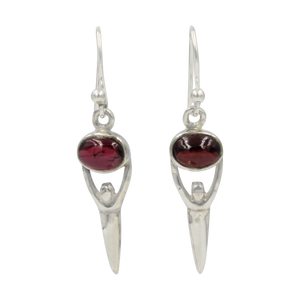 Beautifully handcrafted sterling silver drop earring accent with a cabochon gemstone