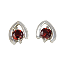 Load image into Gallery viewer, Open Tear Drop Earring with a faceted gemstone
