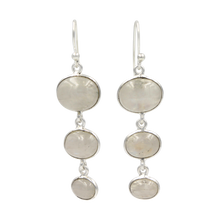 Load image into Gallery viewer, Handcrafted sequential drop earring with falling oval shaped gemstones
