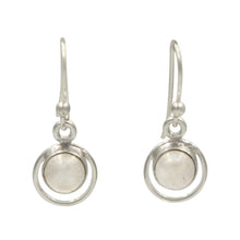 Load image into Gallery viewer, Handcrafted Sterling Silver half sphire cabochone gem-set Earring
