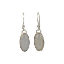 Load image into Gallery viewer, Handcrafted sterling silver earring with a beautiful Oblong shaped semiprecious gemstone
