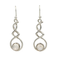 Load image into Gallery viewer, Rainbow Moonstone Earring with a Triple Infinity Design
