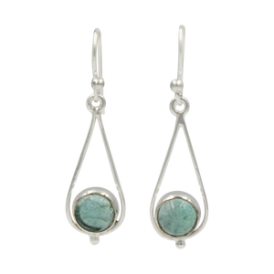 Simple Sterling Silver Teardrop drop Earring with a cabochon gemstone or Fresh Water Pearl