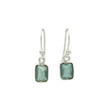 Load image into Gallery viewer, Faceted Rectangular shape Gemstone Sterling Silver Drop Earring
