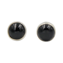 Load image into Gallery viewer, Small Round Simple Black Onyx Stud Earring
