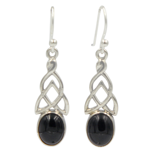 Aesthetic Celtic earrings in Black Onyx