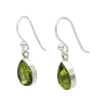 Load image into Gallery viewer, Classic tear-drop Sundari earrings with a plain sterling silver surround
