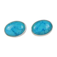 Load image into Gallery viewer, Oval Turquoise Mini Stud Earring
