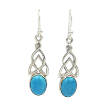 Load image into Gallery viewer, Aesthetic Celtic earrings in Turquoise

