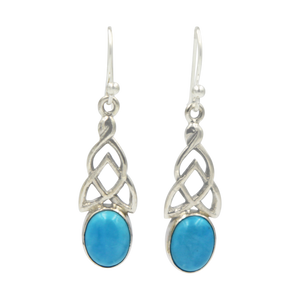 Aesthetic Celtic earrings in Turquoise