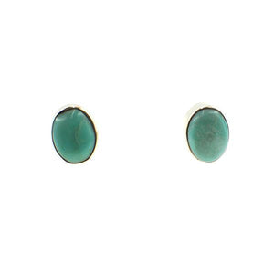 Oval Shaped Cabochon Stud Earring