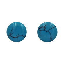 Load image into Gallery viewer, Sundari Turquoise Disc Stud Earring on Sterling Silver
