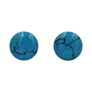 Sundari Turquoise Disc Stud Earring on Sterling Silver