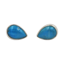 Load image into Gallery viewer, Elegant Teardrop shaped Sterling Silver Small Stud Earring with a beautiful Turquoise 
