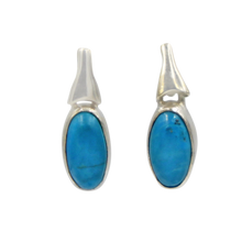 Load image into Gallery viewer, Drop Earrings Turquoise with a Silver Stud Fitting
