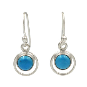 Handcrafted Sterling Silver half sphire cabochone gem-set Earring