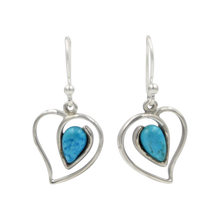 Load image into Gallery viewer, A lovely Sundari heart earring accent with a beautiful cabochon stone
