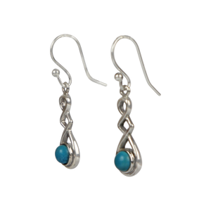 A swirly, unique and elegant pair of sterling silver Turquoise earrings