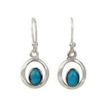 Load image into Gallery viewer, Elegant circular drop sterling silver earrings 
