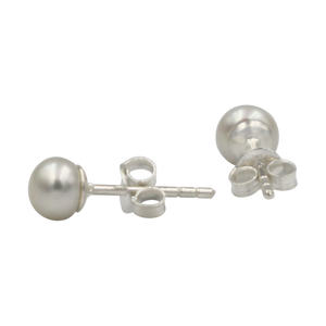 Simple Full Sphere Pearl Stud Earring