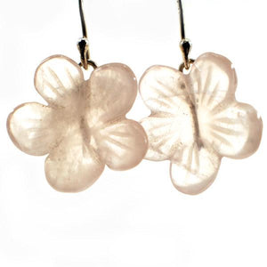 Simple bead earrings Rose Quartz