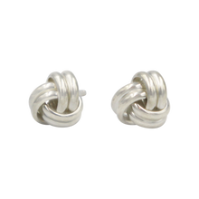 Load image into Gallery viewer, Plain Silver Two Wire Love Knot Stud Earring
