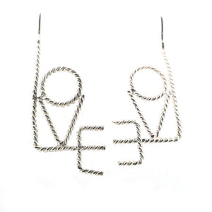 Sterling Silver Rope Wire Love Note Earring