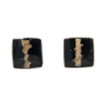 Load image into Gallery viewer, Spider Shell Square Stud Sterling Silver Earring
