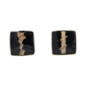Spider Shell Square Stud Sterling Silver Earring