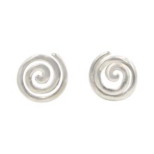 Load image into Gallery viewer, Plain Silver simple swirl Stud Earring
