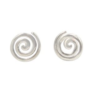 Plain Silver simple swirl Stud Earring