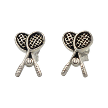 Load image into Gallery viewer, Plain Silver Badminton Stud Earring
