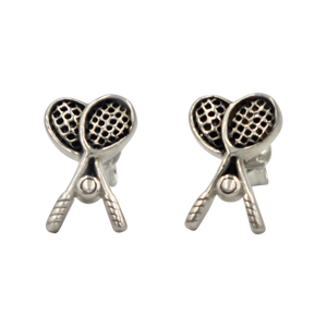 Plain Silver Badminton Stud Earring