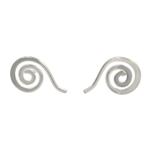 Plain Silver Whirlpool Stud Earring